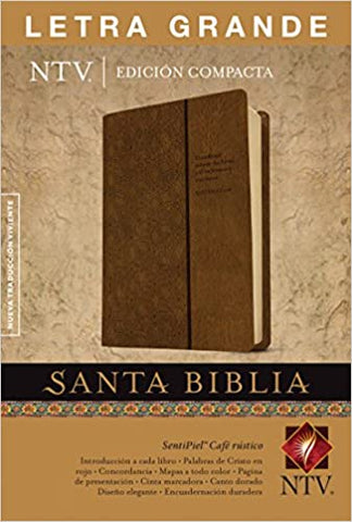 Biblia NTV compacta sentipiel café rustico letra grande