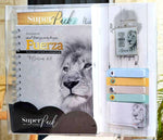 Súper pack libreta + llavero + notas adhesivas león