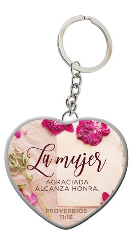Llavero acrilico corazon mujer