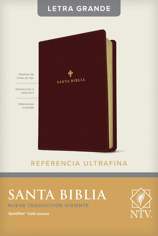 Biblia NTV referencia ultra fina letra grande café oscuro