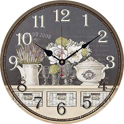 Reloj jarrones vintage rosa