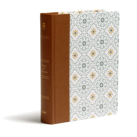 Biblia NVI de apuntes azulejos color salvia