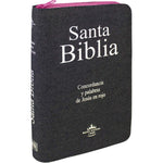 Biblia Reina Valera 60 letra grande, cierre, mediana jeans fucsia cierre PJR