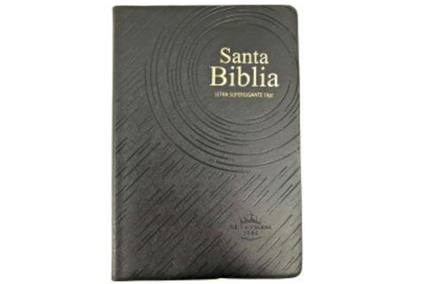 Biblia Reina Valera 60 letra súper gigante vinil negro círculos con índice 19 PT PJR