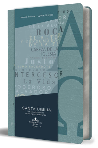 Biblia Reina Valera 60 manual nombres de Dios letra grande azul Alpha y Omega 10.5 P PJR