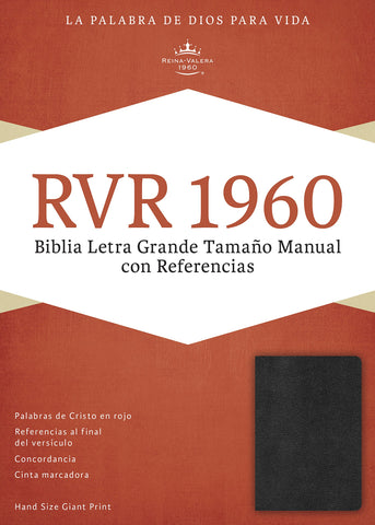 B. RVR 1960 Letra Grande Tamaño Manual, negro imitación piel con índice