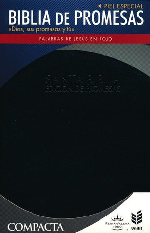 Biblia Reina Valera 60 promesas compacta negro piel 10.5P