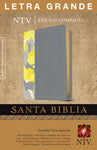 Biblia NTV edición compacta letra grande gris/amarillo