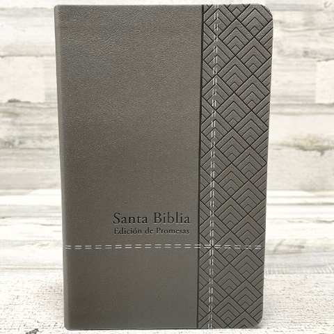 Biblia Reina Valera 60 de promesas edición gris manual letra grande 12P