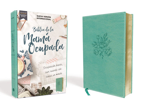 Biblia NVI de la mama ocupada Leathersoft turquesa edición letra roja