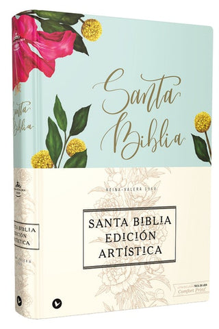 Biblia Reina Valera 60 edición artística tapa dura floral canto con diseño