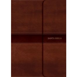 Biblia NVI referencia marrón simi piel con índice imán tamaño manual 12P