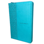 Biblia Reina Valera 60 letra grande tamaño manual aguamarina