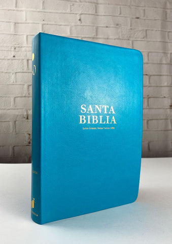 Biblia Reina Valera 60 Letra grande tamaño manual imit. piel turquesa