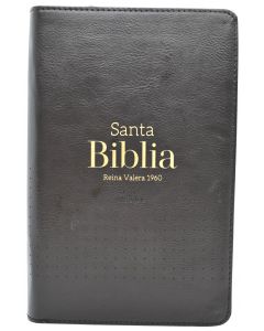 Biblia Reina Valera 60 Elegancia negro bolsillo cierre, índice, manual, letra grande 12P PJR