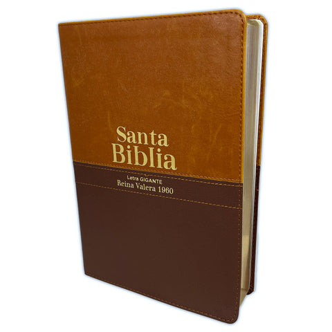 Biblia Letra Gigante RV1960, imit. piel duotono café