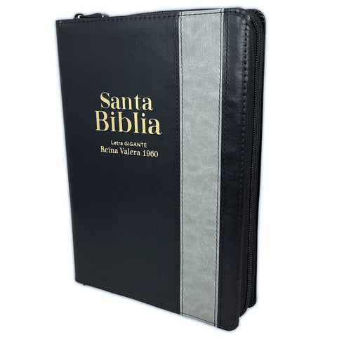Biblia Letra Gigante con Cierre RV1960: imit. piel duotono negro