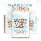 Biblia de estudio Ser Mujer letra grande Reina Valera 60 blanca floral con índice