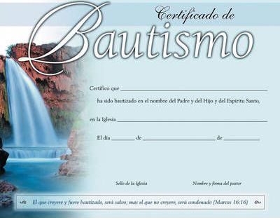 Certificados de bautismo paq 20