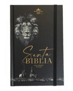 Biblia Reina Valera 60 manual letra grande tapa dura canto dorado con elástico león PJR