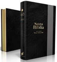 Biblia Reina Valera 60 negro gris  piel canto dorado