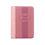 Biblia Reina Valera 60 bolsillo lila/rosa imita piel c/cierre letra grande Palabras Jesús Rojo