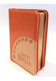 Biblia chica imitación piel naranja Reina Valera 60 con cierre Letra Grande PJR