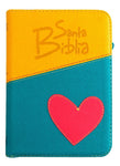 Biblia Reina Valera 60. Chica aplicación corazón azul