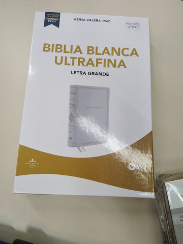 Biblia Reina Valera 60 Ultra fina Blanca letra grande 10 P (Boda, bautizo, presentación y cumpleaños)
