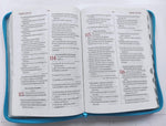Biblia Reina Valera 60 letra gigante azul gris índice cierre PJR