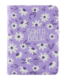 Biblia Reina Valera 60 bolsillo lila canto lavanda con cierre PJR