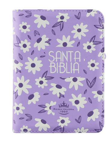 Biblia Reina Valera 60 bolsillo lila canto lavanda con cierre PJR