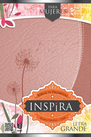 Biblia de Promesas inspira para mujeres letra grande piel oro