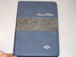 Biblia Reina Valera 1909 mediana imitación piel azul con índice