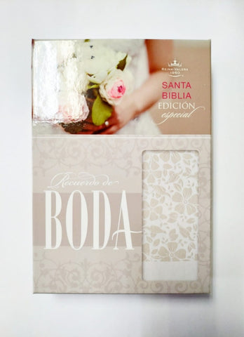 (OP) B. RVR60 simil piel recuerdo de boda blanco floral