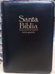 Biblia Reina Valera 60 mediana acolchada imitación negra cierre letra grande PJR