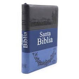 Biblia Reina Valera 60 Gris/Azul Marino con cierre Índice letra grande PJR