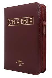 Biblia Reina Valera 60 mediana vino tinto con dorado letra grande y cierre PJR