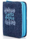 Biblia Reina Valera 60 mini bolsillo jean desgaste azul cierre