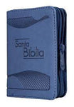 Biblia mini bolsillo RVR60 imitacion piel azul cierre