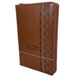 Biblia Reina Valera 60 promesas edición café manual, índice con cierre 12P