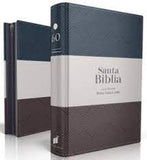 Biblia Reina Valera 60 letra grande Tricolor azul beige marrón con cierre, índice PJR