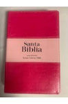 Biblia Reina Valera 60 rosa rosa canto plateado piel letra grande 12P PJR