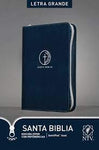 Biblia NTV edición de referencia ultra fina letra grande azul  sentipiel con cierre
