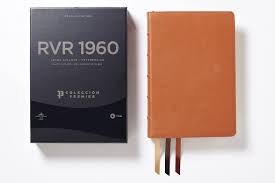 Biblia Reina Valera 60 colección premier caramelo interior a dos colores letra grande