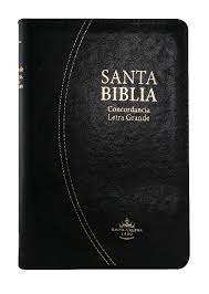 Biblia Reina Valera 60 mediana imitación piel negro cierre letra grande, cierre y PJR
