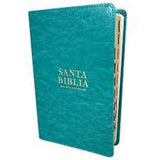 Biblia Reina Valera 60 Clásica manual letra grande turquesa índice 12P PJR