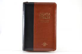 Biblia Reina Valera 60 mediana negro y marrón cierre letra grande, cierre y PJR