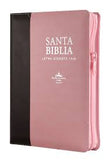 Biblia Reina Valera 60 mediana rosa y marrón cierre letra super gigante índice y cierre PJR