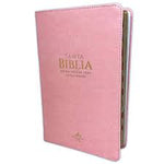 Biblia Reina Valera 60 imitación piel rosa con índice letra grande 12 puntos PJR